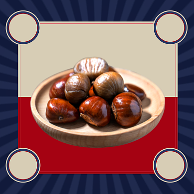 零食糖炒板栗手绘复古风促销主图背景