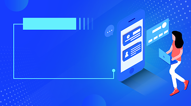 蓝色电商运营教学培训课程封面背景