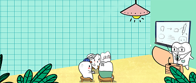 关爱牙齿健康卡通手绘公众号首图背景