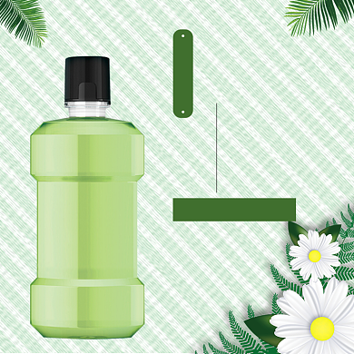 绿色清新口气漱口水主图背景