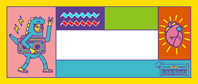 撞色宝藏音乐歌单新媒体首图背景