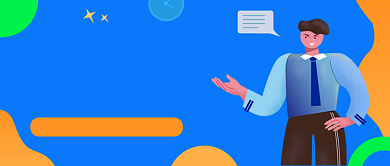 雅思冲刺班蓝色卡通公众号首图背景