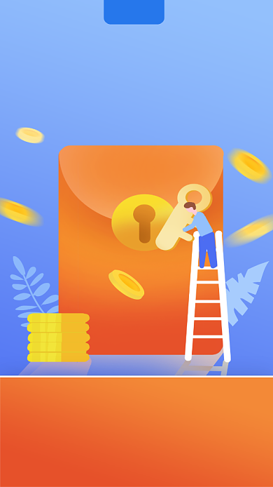 理财新品营销宣传扁平手机海报背景