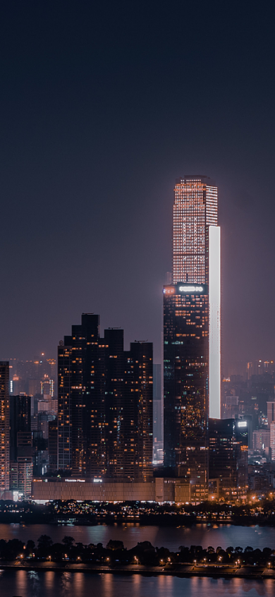 星城长沙夜景夜晚城市手机壁纸背景