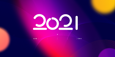 年会大气炫彩企业年终答谢展板背景