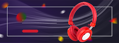 数码耳机海报banner背景