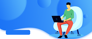 蓝色卡通招聘销售精英公众号首图背景