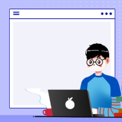 少儿编程简约插画公众号次图背景
