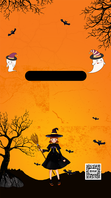 万圣节卡通女巫文章配图背景