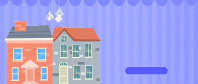 紫色卡通房子利好公众号首图背景