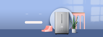 双12简约小清新风格家电净化加湿器背景