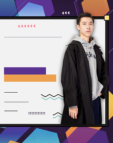 深色几何男装外套秋冬上新促销海报背景