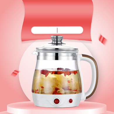 多功能养生壶全新升级促销简约主图背景