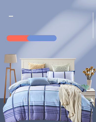 全棉四件套纯棉被套床单双12特价海报背景