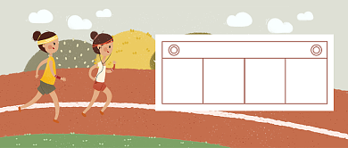 卡通跑步健身公众号首图背景