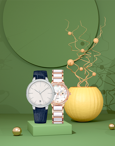 时尚手表创意摆件竖版海报背景