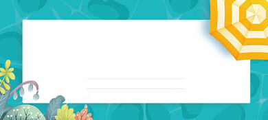 时尚扁平风卡通手绘游泳馆代金券优惠券背景