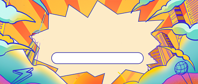 国潮卡通周末去哪玩公众号首图背景