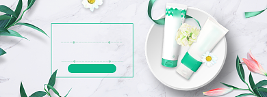 白色时尚完美肌肤护肤品海报背景