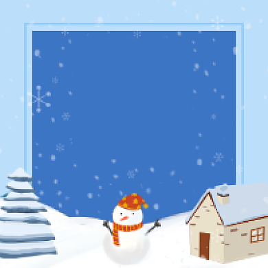 雪乡之旅可爱插画公众号次图背景