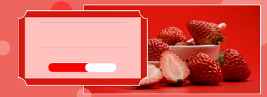 生鲜水果草莓红色淘宝电商banner图背景