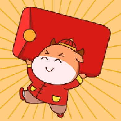 牛气冲天可爱插画公众号次图背景