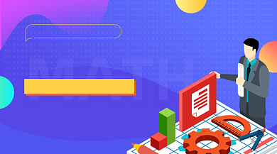 数学培训班招生简约插画手机横图背景