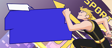 卡通手绘马拉松运动公众号首图背景