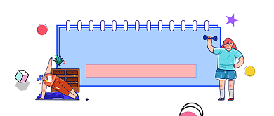 健身俱乐部简约插画公众号logo背景