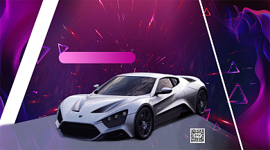 跑车上新限时优惠展会手机横版海报背景