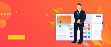 直播晋升指南橘色插画微信首图背景