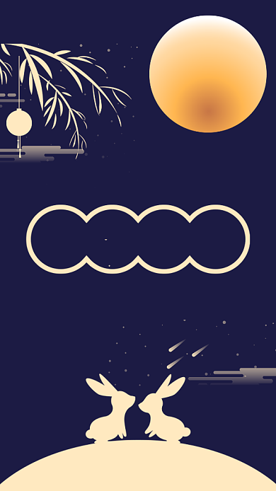 中秋节创意卡通文章配图背景