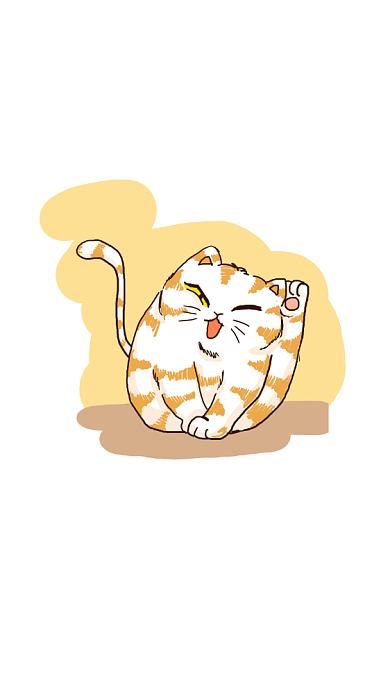猫插画情侣甜甜手机壁纸背景