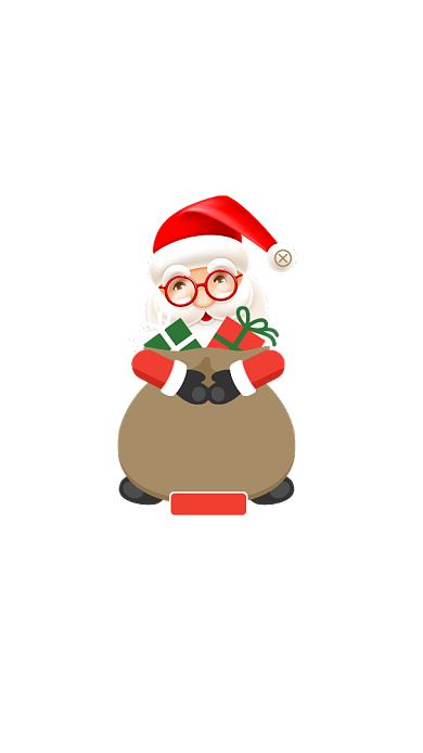 红色圣诞插画弹窗移动界面背景