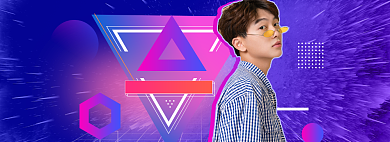 新势力周蓝色炫酷电商男装促销banner背景