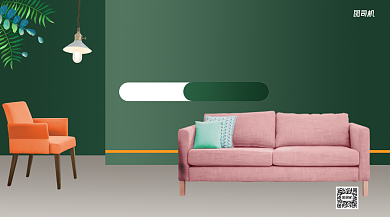 .精品布艺手机横版海报背景