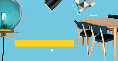 秋季家装节家具家居椅子沙发灯具淘宝电商横版海报背景