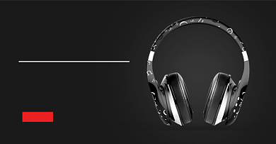 黑色背景活动耳机数码电子海报背景