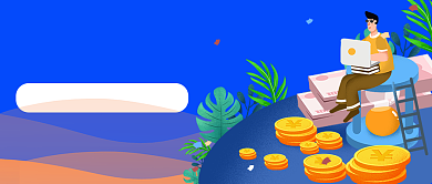 理财小知识简约蓝色首图背景