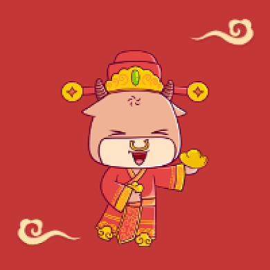 大年初五迎财神红色喜庆公众号次图背景