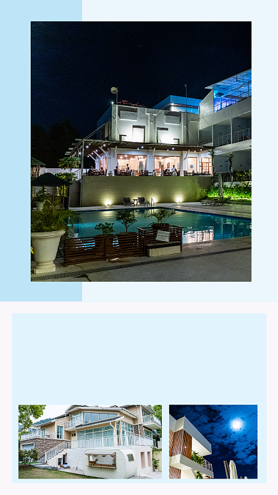 蓝色文艺清新民宿文章配图背景