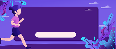 女生夜跑指南手绘卡通公众号首图背景