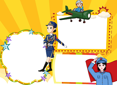 手绘卡通八一建军节小报手抄报背景