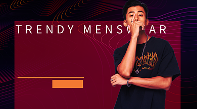 年末潮流男装促销手机横图海报背景