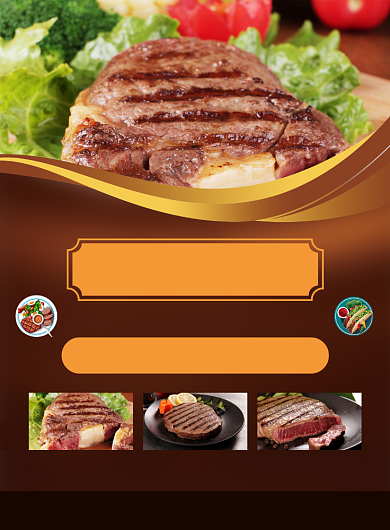 西餐牛排美食促销宣传印刷海报背景