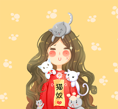 棕黄猫奴喵朋友圈封面背景