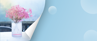 唯美民宿粉色花朵公众号首图背景