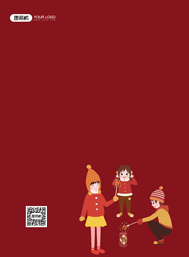 新年春节放爆竹系列印刷海报背景