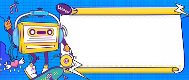 蓝色怪诞音乐派对新媒体首图背景