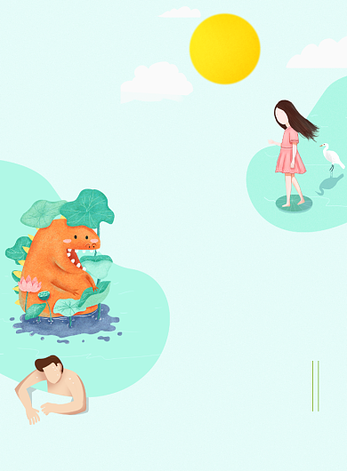 中国二十四传统节气创意处暑海报背景